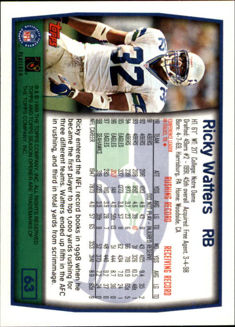 B1290- 1999 Topps Season Opener FB 1-165 +Inserts -You Pick- 15+ FREE US SHIP - Picture 111 of 294