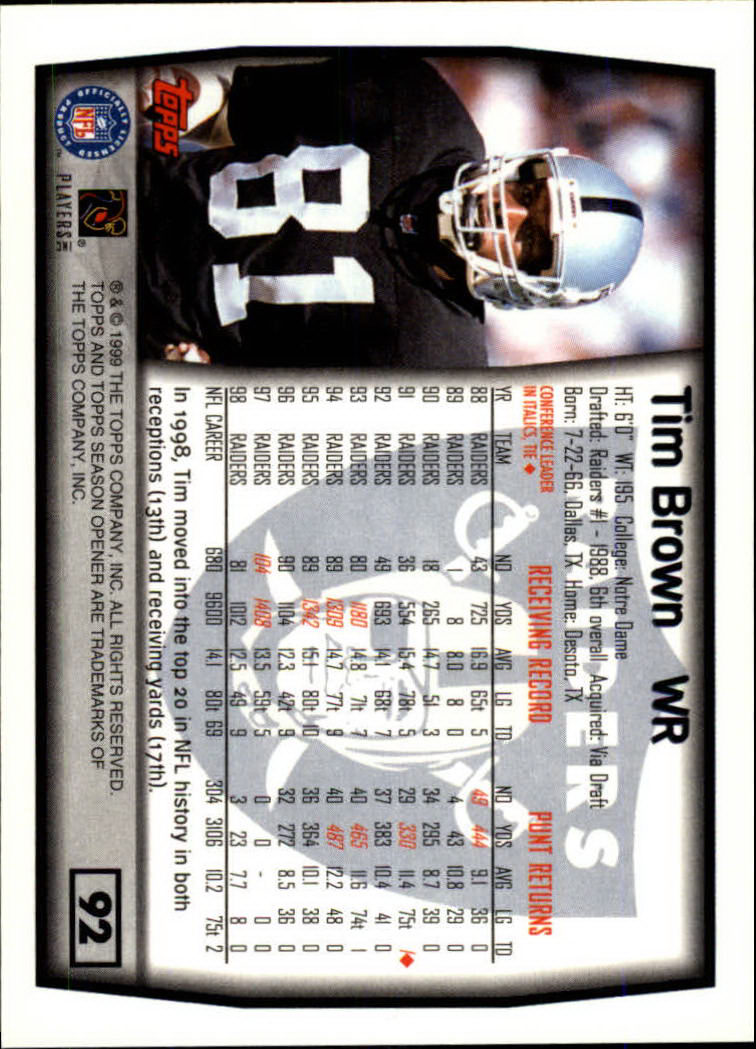 B1290- 1999 Topps Season Opener FB 1-165 +Inserts -You Pick- 15+ FREE US SHIP - Picture 163 of 294