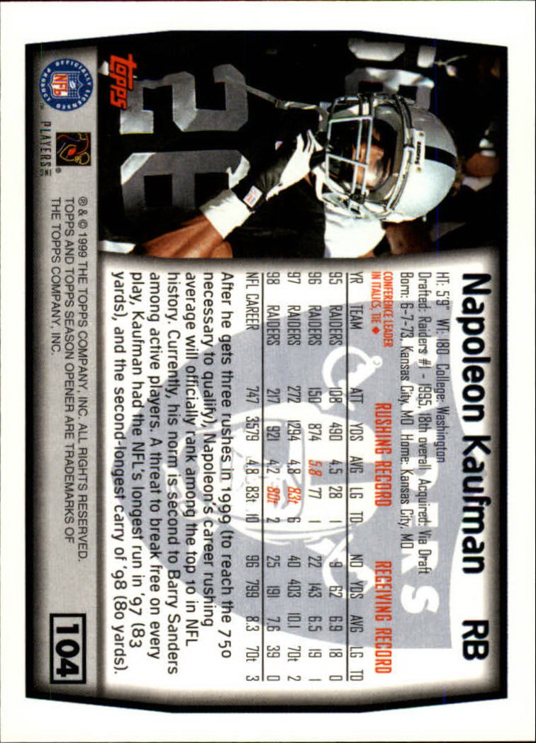 B1290- 1999 Topps Season Opener FB 1-165 +Inserts -You Pick- 15+ FREE US SHIP - Picture 181 of 294