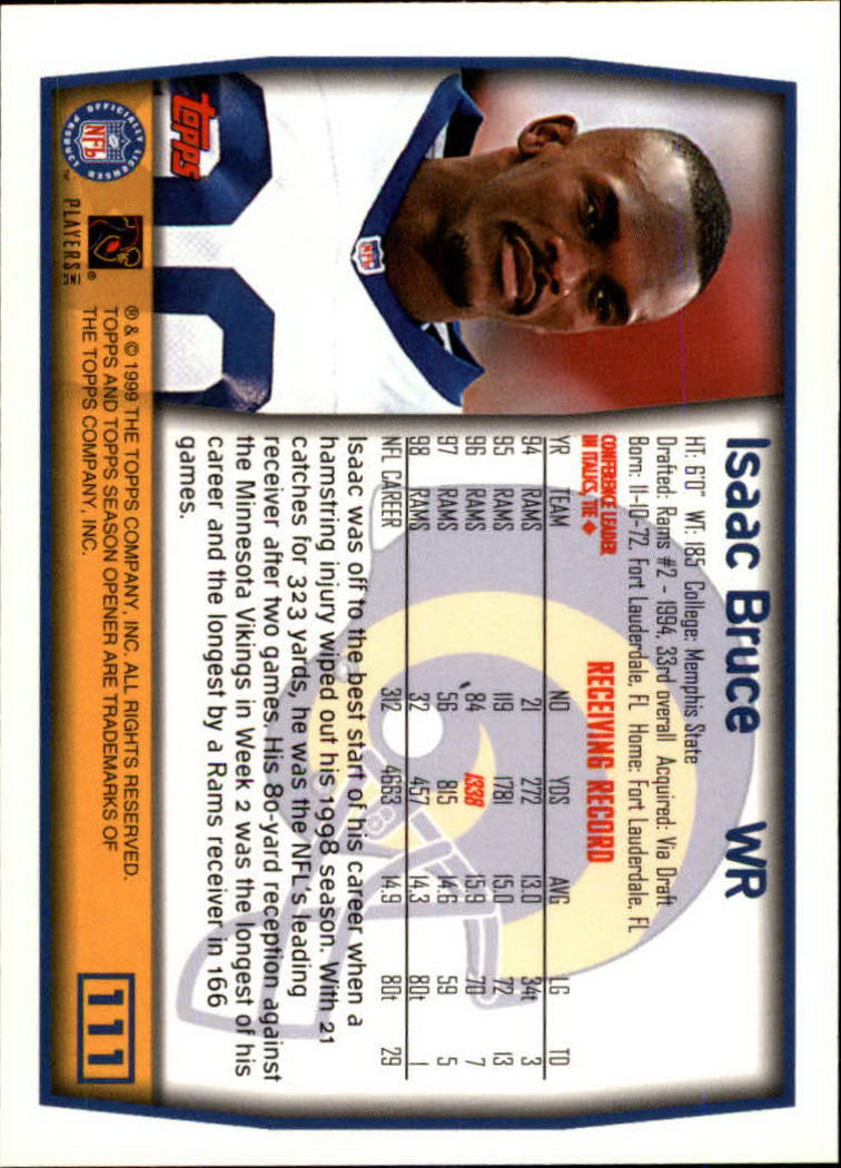 B1290- 1999 Topps Season Opener FB 1-165 +Inserts -You Pick- 15+ FREE US SHIP - Picture 195 of 294