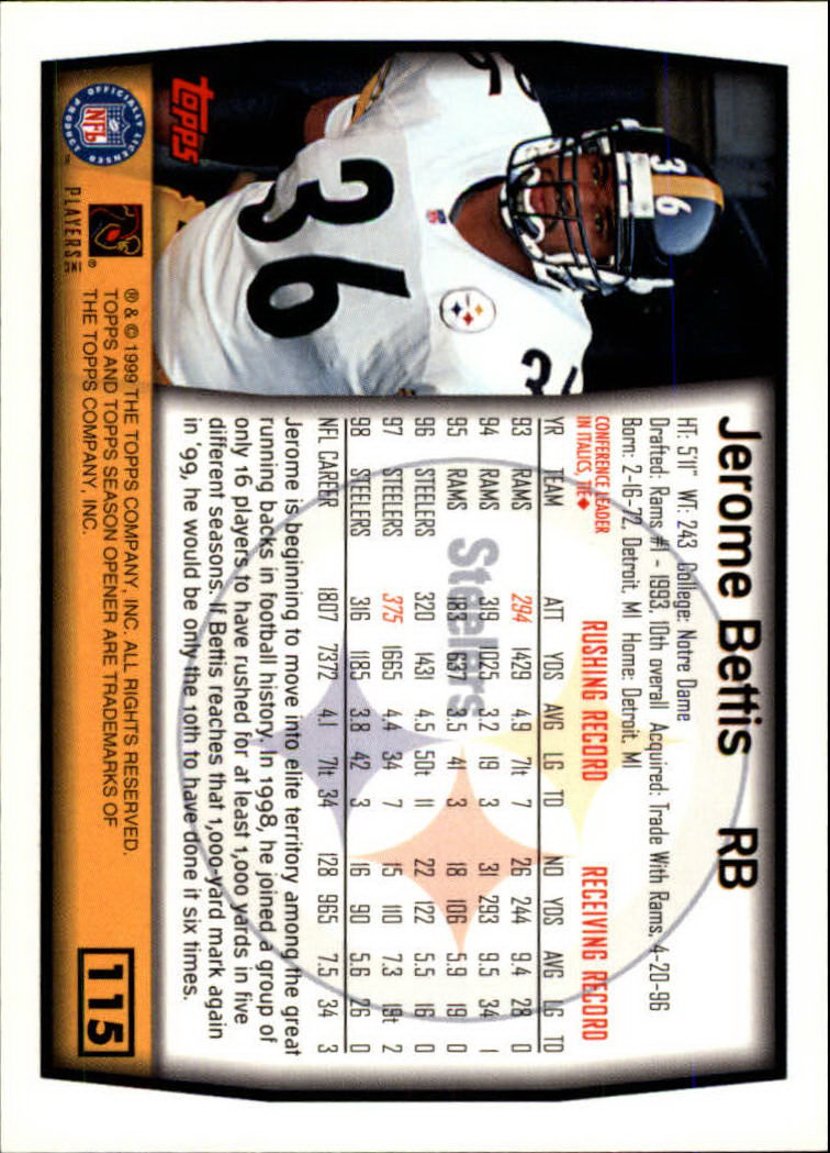 B1290- 1999 Topps Season Opener FB 1-165 +Inserts -You Pick- 15+ FREE US SHIP - Picture 203 of 294