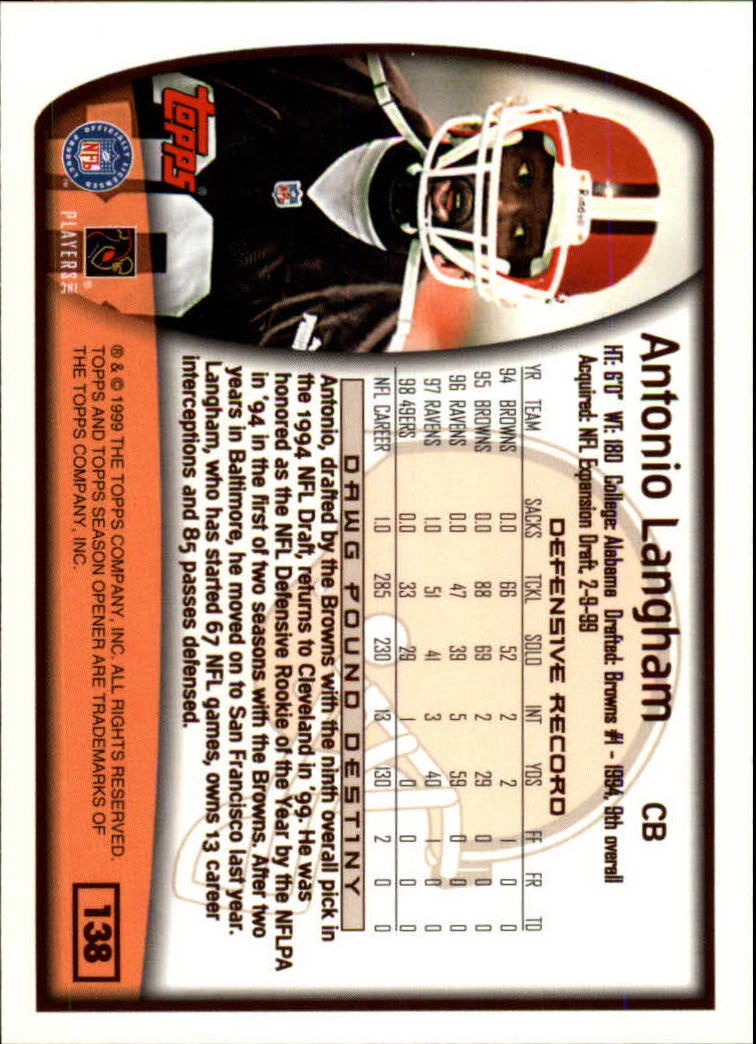 B1290- 1999 Topps Season Opener FB 1-165 +Inserts -You Pick- 15+ FREE US SHIP - Picture 247 of 294