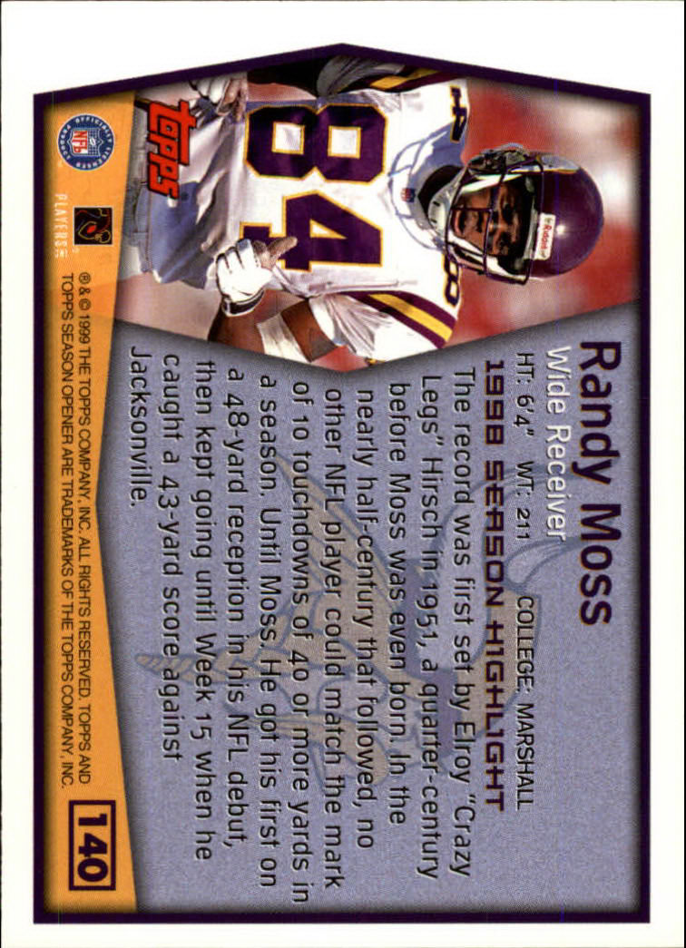 B1290- 1999 Topps Season Opener FB 1-165 +Inserts -You Pick- 15+ FREE US SHIP - Picture 251 of 294