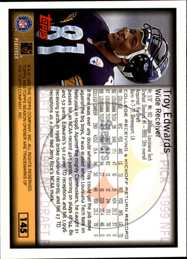 B1290- 1999 Topps Season Opener FB 1-165 +Inserts -You Pick- 15+ FREE US SHIP - Picture 259 of 294