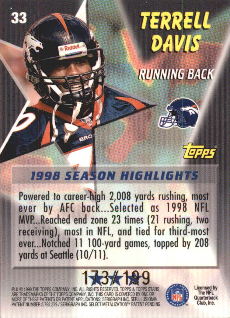 A5970- 1999 Topps Stars FB Cards 1-140 +Parallels -You Pick- 15+ FREE US SHIP - Picture 62 of 494