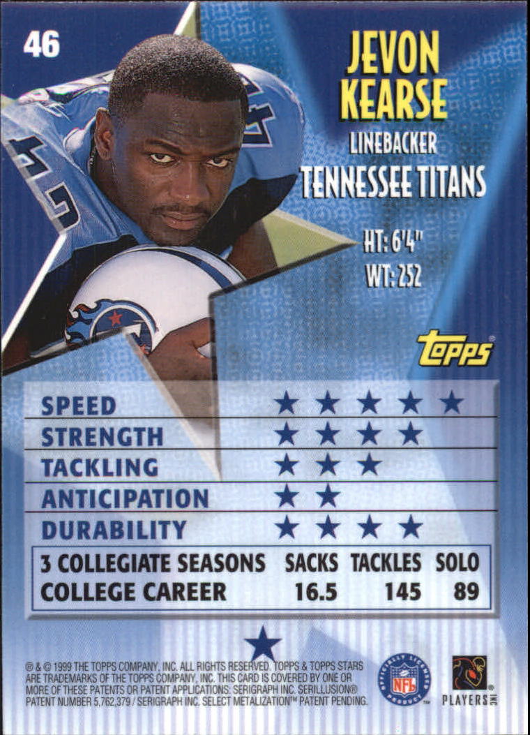A5970- 1999 Topps Stars FB Cards 1-140 +Parallels -You Pick- 15+ FREE US SHIP - Picture 88 of 494