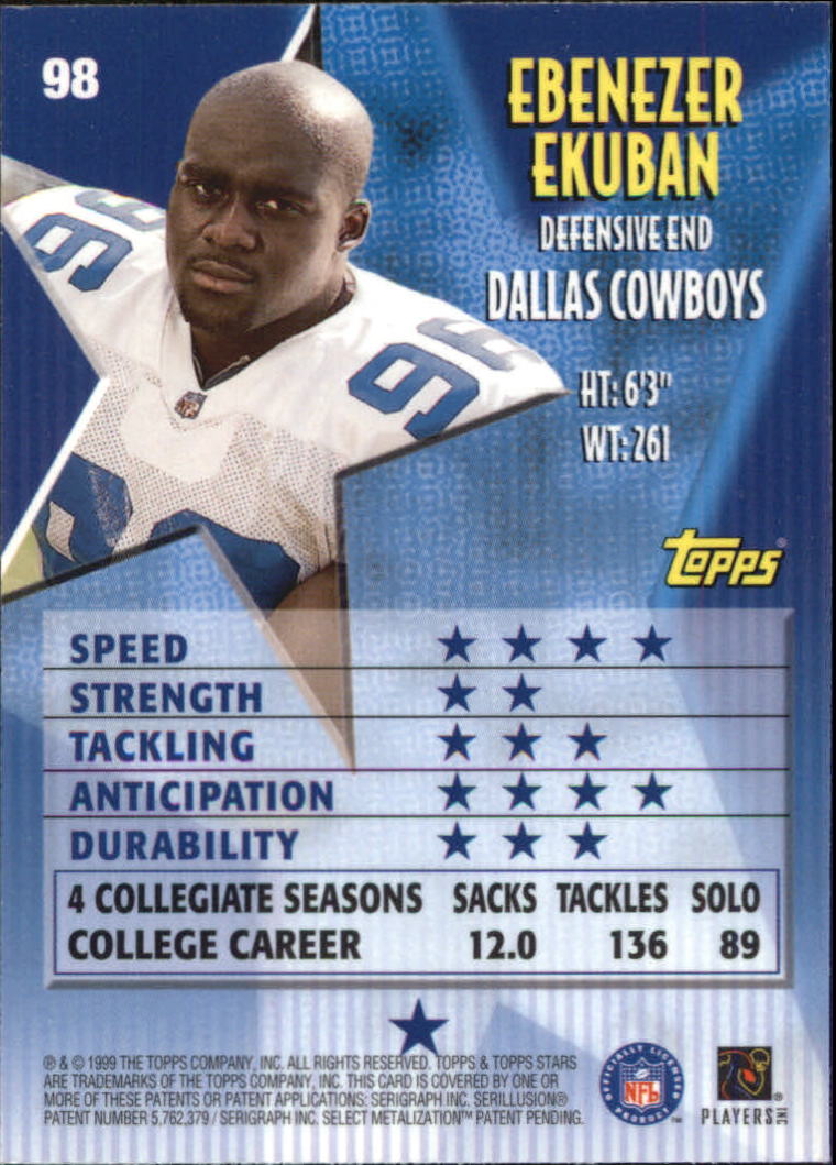 A5970- 1999 Topps Stars FB Cards 1-140 +Parallels -You Pick- 15+ FREE US SHIP - Picture 192 of 494