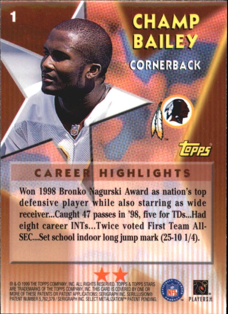 A5970- 1999 Topps Stars FB Cards 1-140 +Parallels -You Pick- 15+ FREE US SHIP - Picture 376 of 494