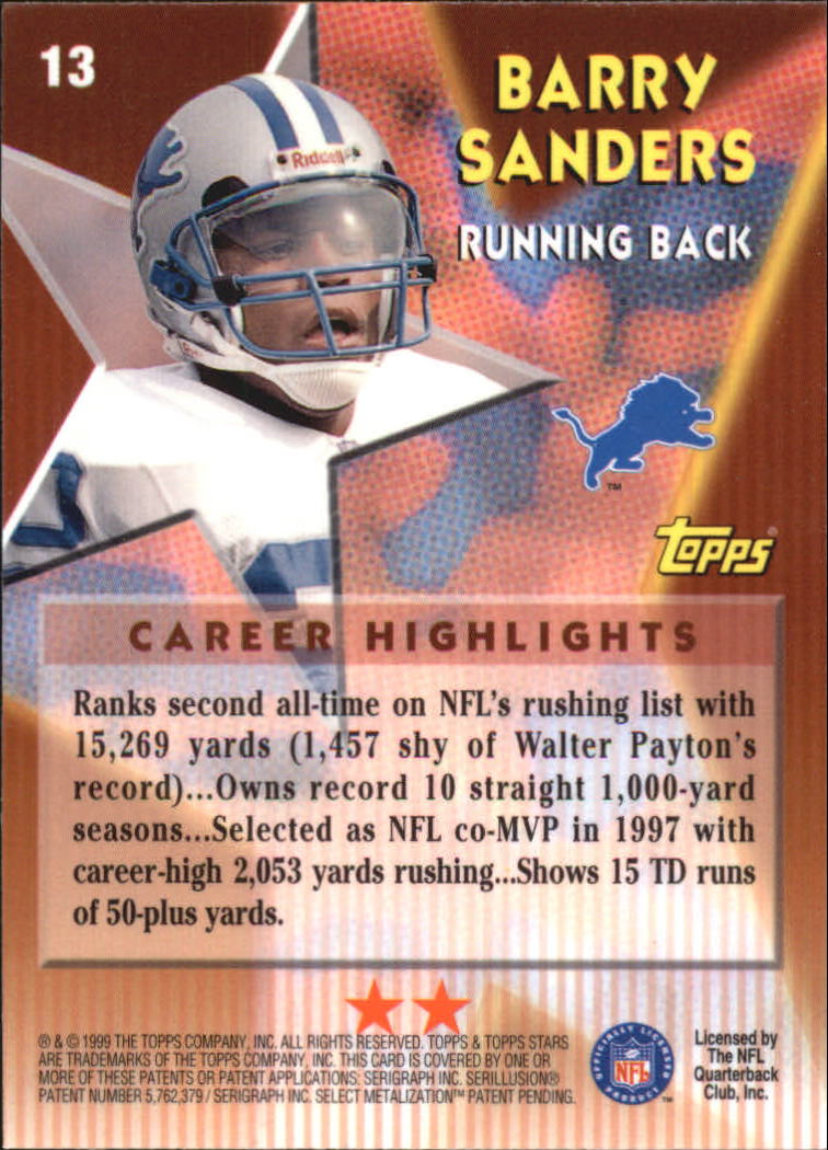 A5970- 1999 Topps Stars FB Cards 1-140 +Parallels -You Pick- 15+ FREE US SHIP - Picture 400 of 494