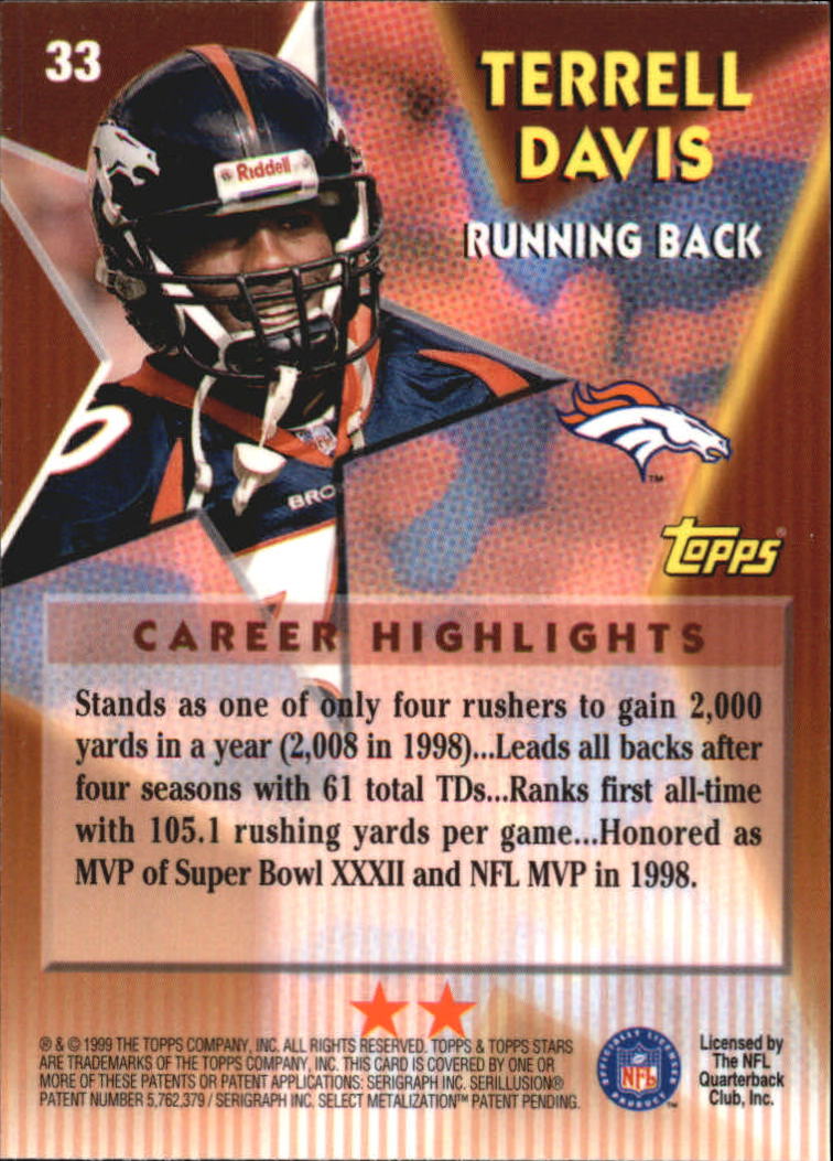 A5970- 1999 Topps Stars FB Cards 1-140 +Parallels -You Pick- 15+ FREE US SHIP - Picture 440 of 494
