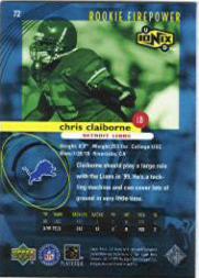 1999 UD Ionix #72 Chris Claiborne RC back image
