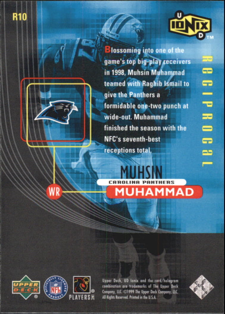 1999 UD Ionix Reciprocal #R10 Muhsin Muhammad back image