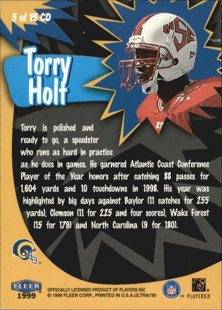 1999 Ultra Caught In The Draft #5 Torry Holt back image