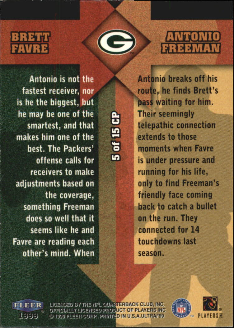 1999 Ultra Counterparts #5 B.Favre/A.Freeman back image