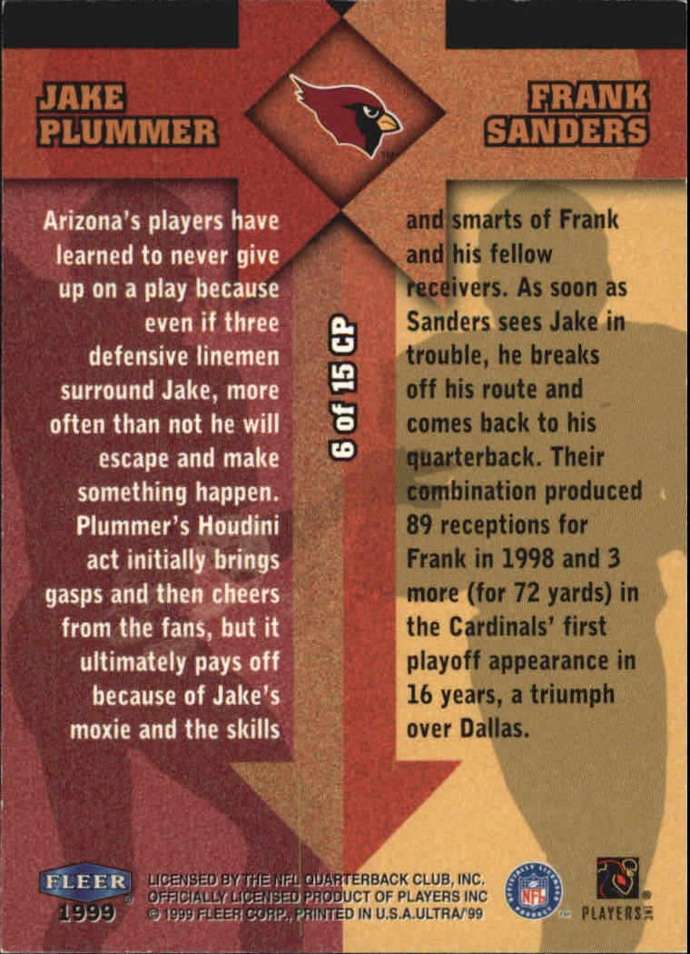 1999 Ultra Counterparts #6 J.Plummer/F.Sanders back image