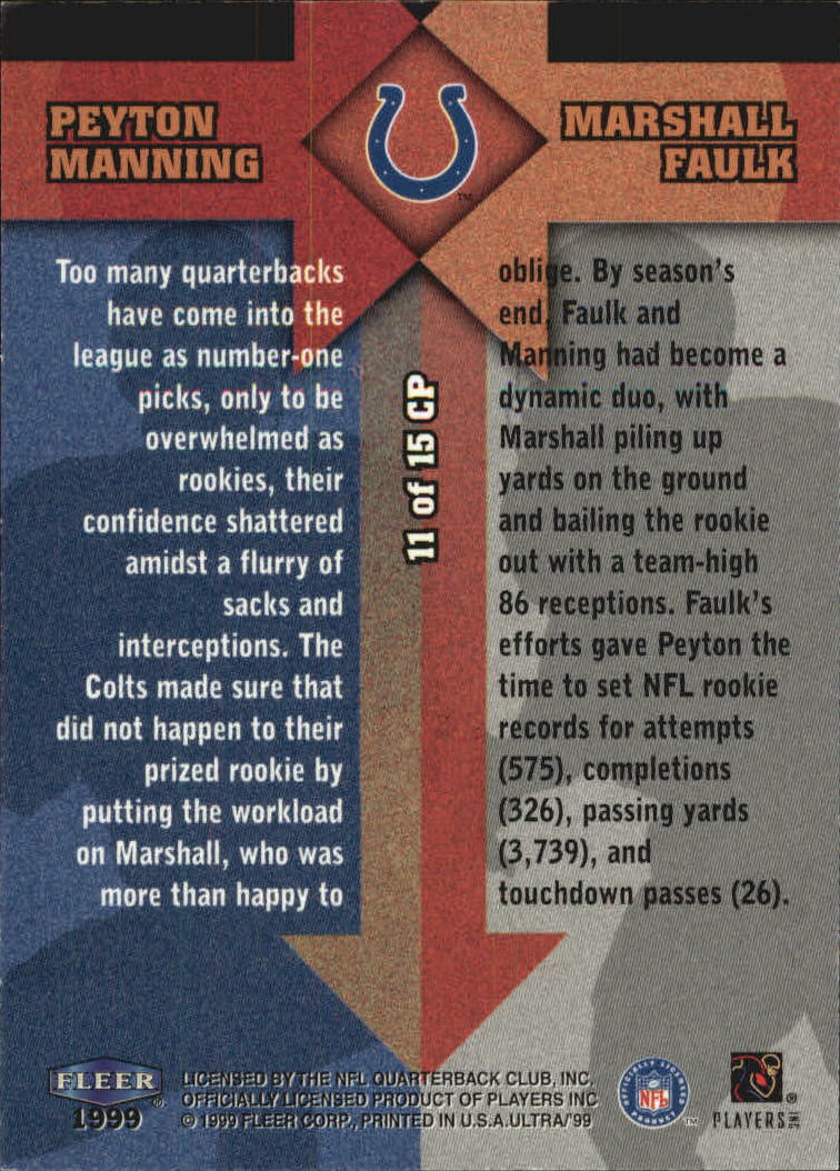 1999 Ultra Counterparts #11 P.Manning/M.Faulk