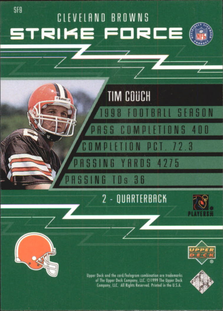 1999 Upper Deck Strike Force #SF9 Tim Couch back image