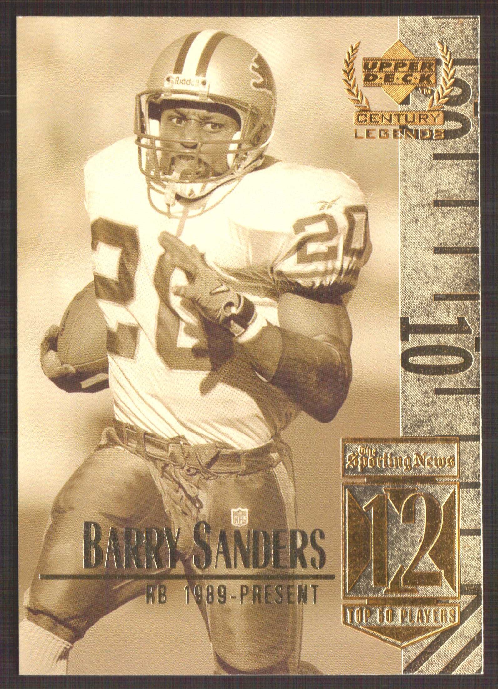 1999 Upper Deck Century Legends #12 Barry Sanders