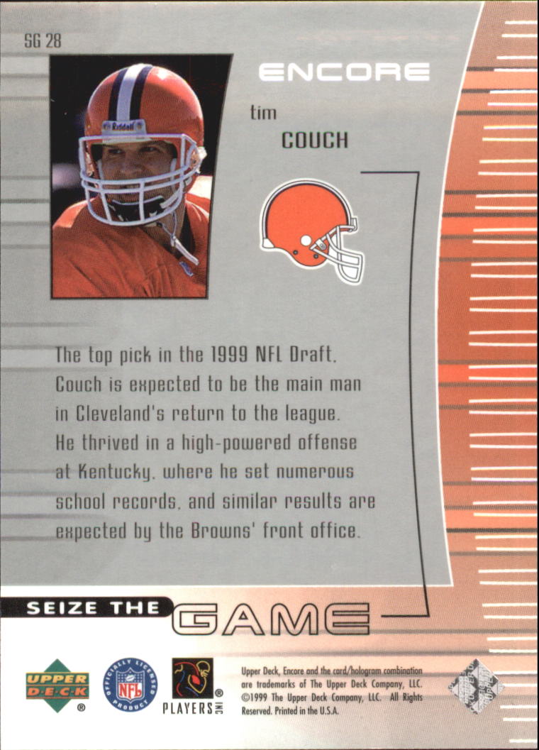 1999 Upper Deck Encore Seize the Game #SG28 Tim Couch back image