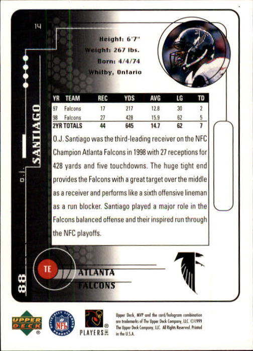 A1836- 1999 Upper Deck MVP FB Cards 1-220 +Rookies -You Pick- 15+ FREE US SHIP - Picture 29 of 419
