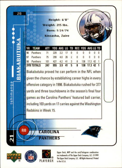 1999 Upper Deck MVP Football (Pick Card From List) C146 01-25 - Bild 47 von 321