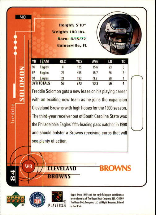 1999 Upper Deck MVP Football (Pick Card From List) C146 01-25 - Bild 81 von 321