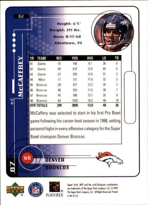 1999 Upper Deck MVP Football (Pick Card From List) C146 01-25 - Bild 97 von 321