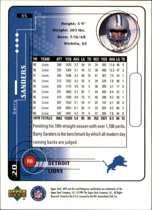 1997 Pro Line III DC - #68 Barry Sanders