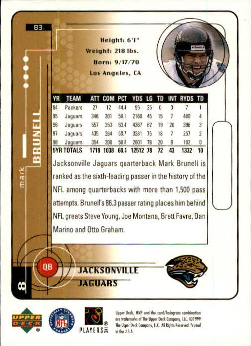 1999 Upper Deck MVP Football (Pick Card From List) C146 01-25 - Bild 131 von 321