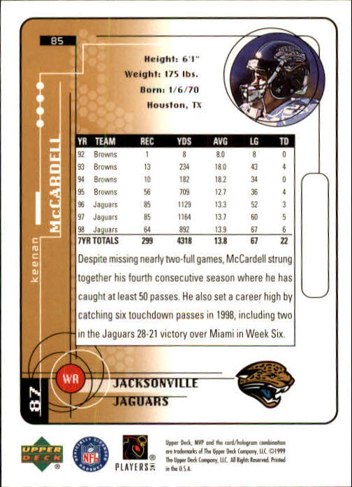 A1836- 1999 Upper Deck MVP FB Cards 1-220 +Rookies -You Pick- 15+ FREE US SHIP - Picture 165 of 419