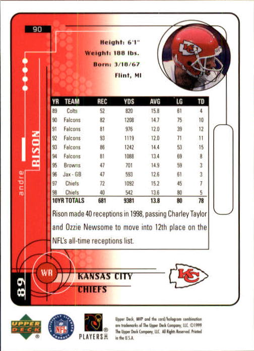 1999 Upper Deck MVP Football (Pick Card From List) C146 01-25 - Bild 143 von 321
