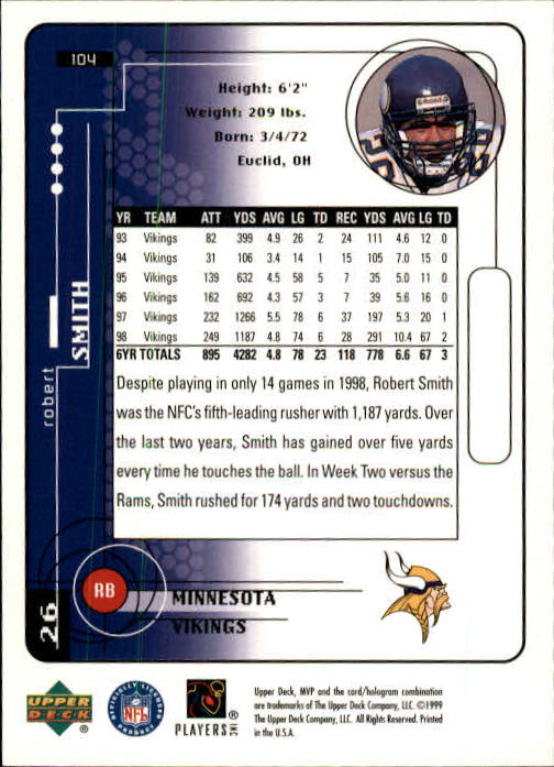 1999 Upper Deck MVP Football (Pick Card From List) C146 01-25 - Bild 157 von 321