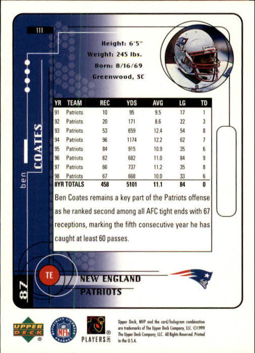 1999 Upper Deck MVP Football (Pick Card From List) C146 01-25 - Bild 169 von 321