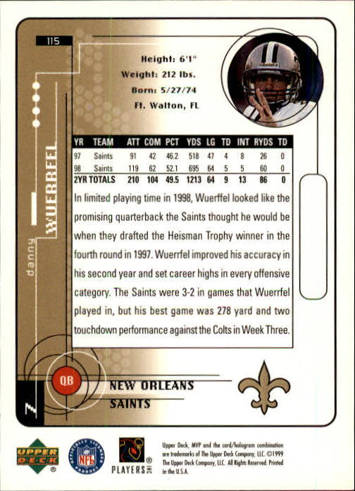 1999 Upper Deck MVP Football (Pick Card From List) C146 01-25 - Bild 175 von 321