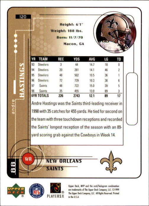 1999 Upper Deck MVP Football (Pick Card From List) C146 01-25 - Bild 183 von 321