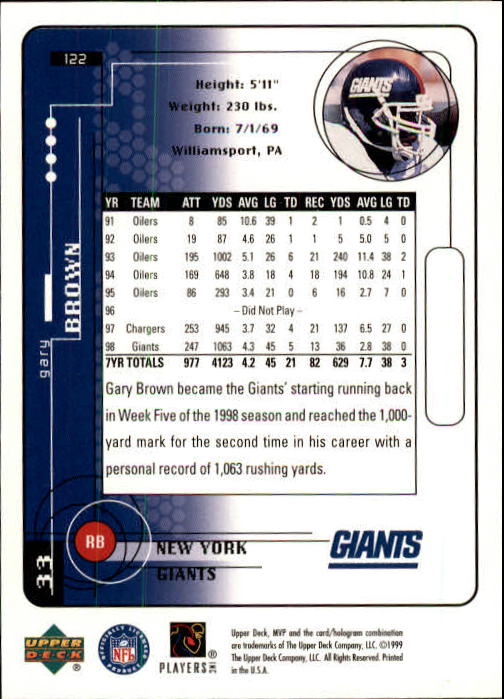 1999 Upper Deck MVP Football (Pick Card From List) C146 01-25 - Bild 187 von 321