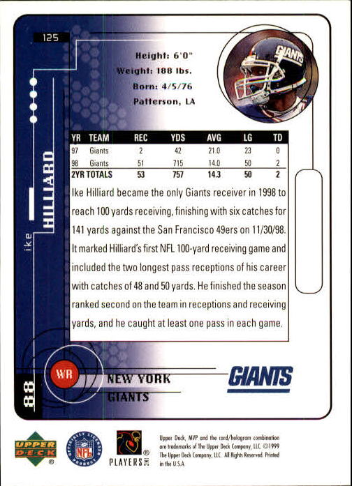 1999 Upper Deck MVP Football (Pick Card From List) C146 01-25 - Bild 193 von 321