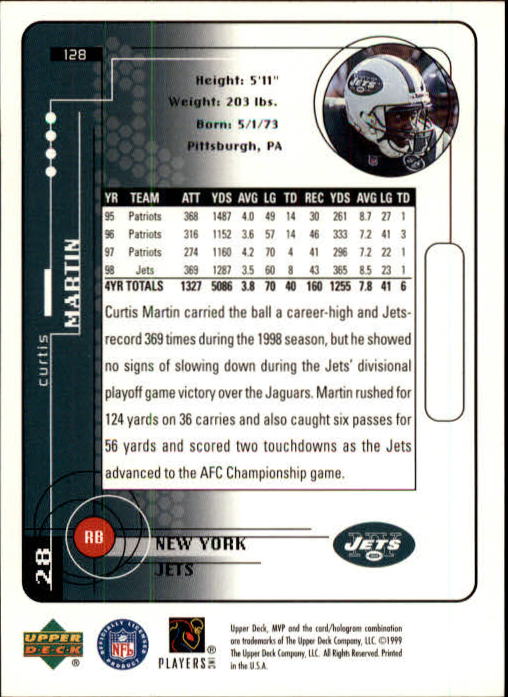 1999 Upper Deck MVP Football (Pick Card From List) C146 01-25 - Bild 197 von 321