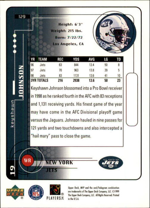 A1836- 1999 Upper Deck MVP FB Cards 1-220 +Rookies -You Pick- 15+ FREE US SHIP - Picture 249 of 419