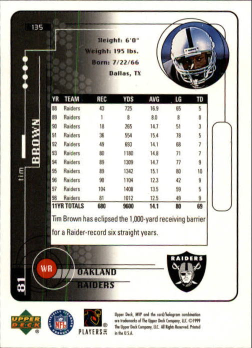 A1836- 1999 Upper Deck MVP FB Cards 1-220 +Rookies -You Pick- 15+ FREE US SHIP - Picture 259 of 419