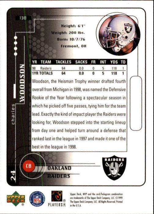 A1836- 1999 Upper Deck MVP FB Cards 1-220 +Rookies -You Pick- 15+ FREE US SHIP - Picture 265 of 419