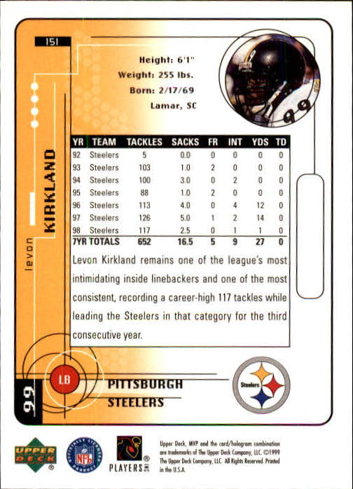 1999 Upper Deck MVP Football (Pick Card From List) C146 01-25 - Bild 219 von 321