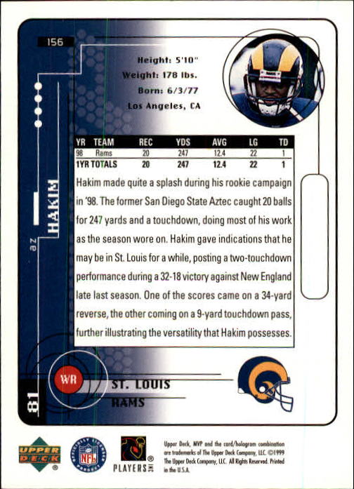 1999 Upper Deck MVP Football (Pick Card From List) C146 01-25 - Bild 227 von 321
