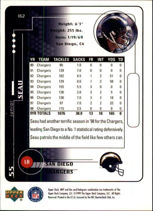 A1836- 1999 Upper Deck MVP FB Cards 1-220 +Rookies -You Pick- 15+ FREE US SHIP - Picture 309 of 419