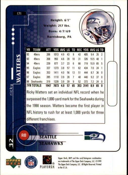 1999 Upper Deck MVP Football (Pick Card From List) C146 01-25 - Bild 247 von 321