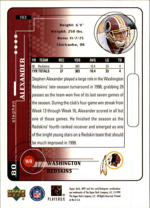 1999 Upper Deck MVP Football (Pick Card From List) C146 01-25 - Bild 287 von 321