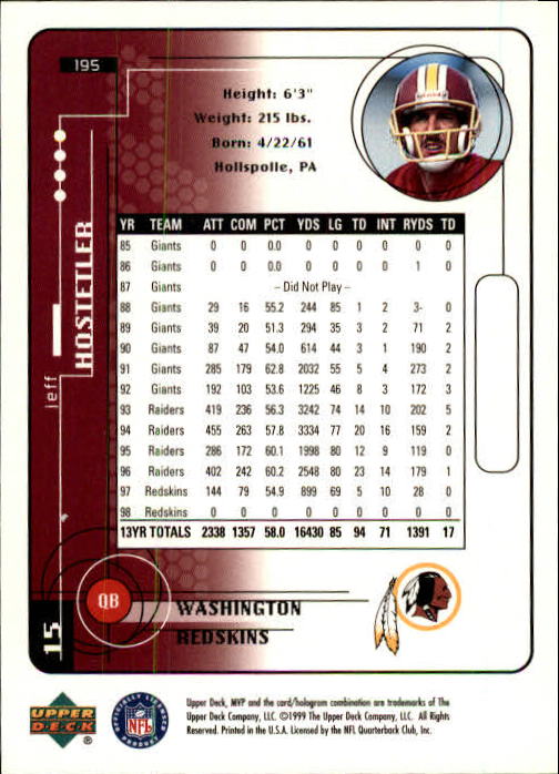 1999 Upper Deck MVP Football (Pick Card From List) C146 01-25 - Bild 291 von 321