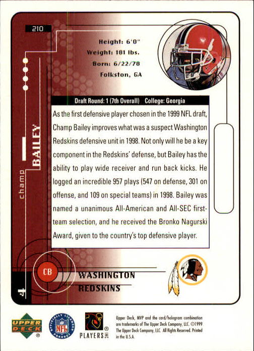 1999 Upper Deck MVP Football (Pick Card From List) C146 01-25 - Bild 307 von 321