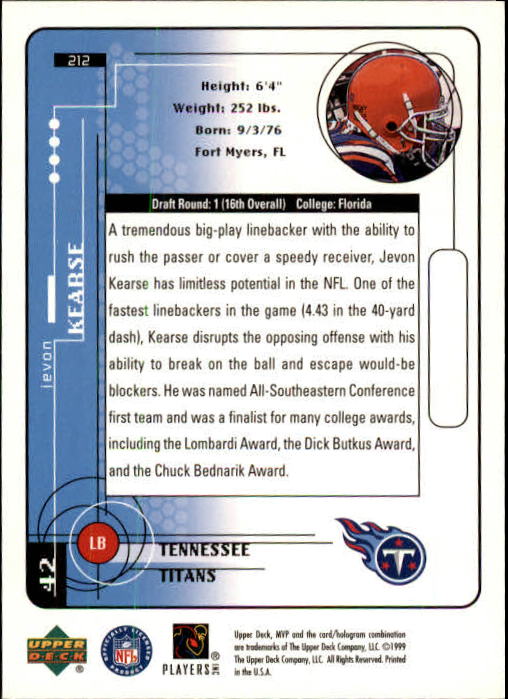 1999 Upper Deck MVP Football (Pick Card From List) C146 01-25 - Bild 309 von 321