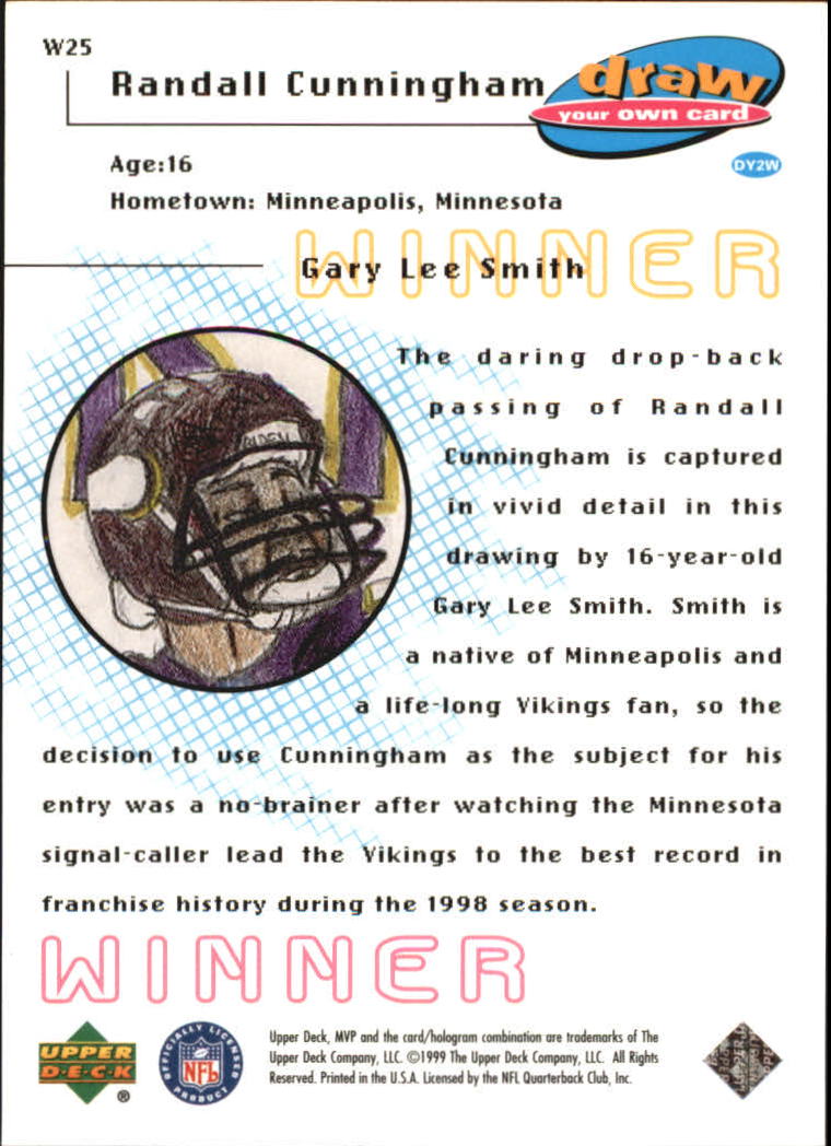 1999 Upper Deck MVP Draw Your Own Card #W25 Randall Cunningham back image